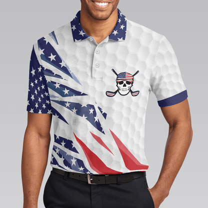 Men Golf Polo Shirt - Golf Texture Swing, Fierce American Flag Men Golf Polo Shirt - Perfect Polo Shirt For Men, Golfers - Amzanimalsgift