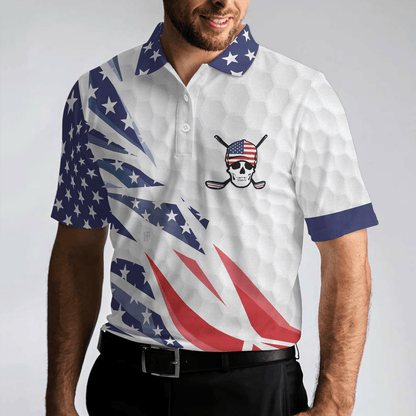 Men Golf Polo Shirt - Golf Texture Swing, Fierce American Flag Men Golf Polo Shirt - Perfect Polo Shirt For Men, Golfers - Amzanimalsgift