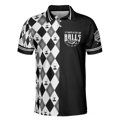 Men Golf Polo Shirt - Golf The Way I Do Men Polo Shirt, Black And White Argyle Pattern Polo Shirt, Best Golf Shirt For Men, Best Gift For Golfers - Amzanimalsgift