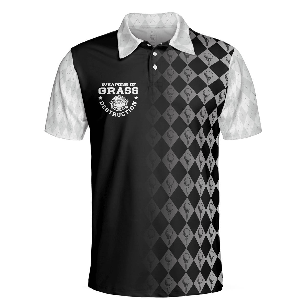Men Golf Polo Shirt - Golf Weapons Of Grass Destruction Men Polo Shirt, Black And White Golf Shirt For Men, Best Gift For Men, Golfers - Amzanimalsgift
