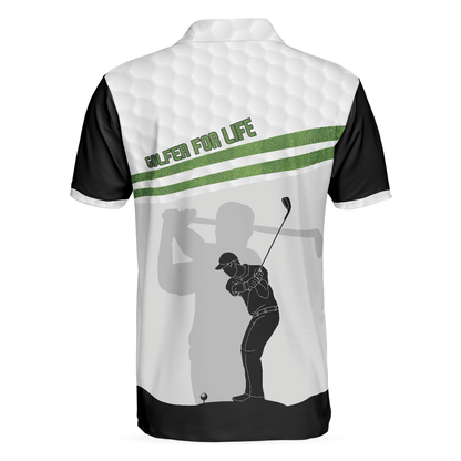 Men Golf Polo Shirt - Golfer For Life Golf Men Polo Shirt, Golf Swing Shirt For Male Golfers, Best Golf Shirt For Hot Weather, Best Gift For Golfers - Amzanimalsgift
