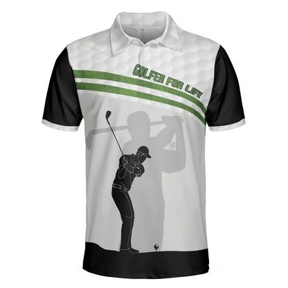 Men Golf Polo Shirt - Golfer For Life Golf Men Polo Shirt, Golf Swing Shirt For Male Golfers, Best Golf Shirt For Hot Weather, Best Gift For Golfers - Amzanimalsgift