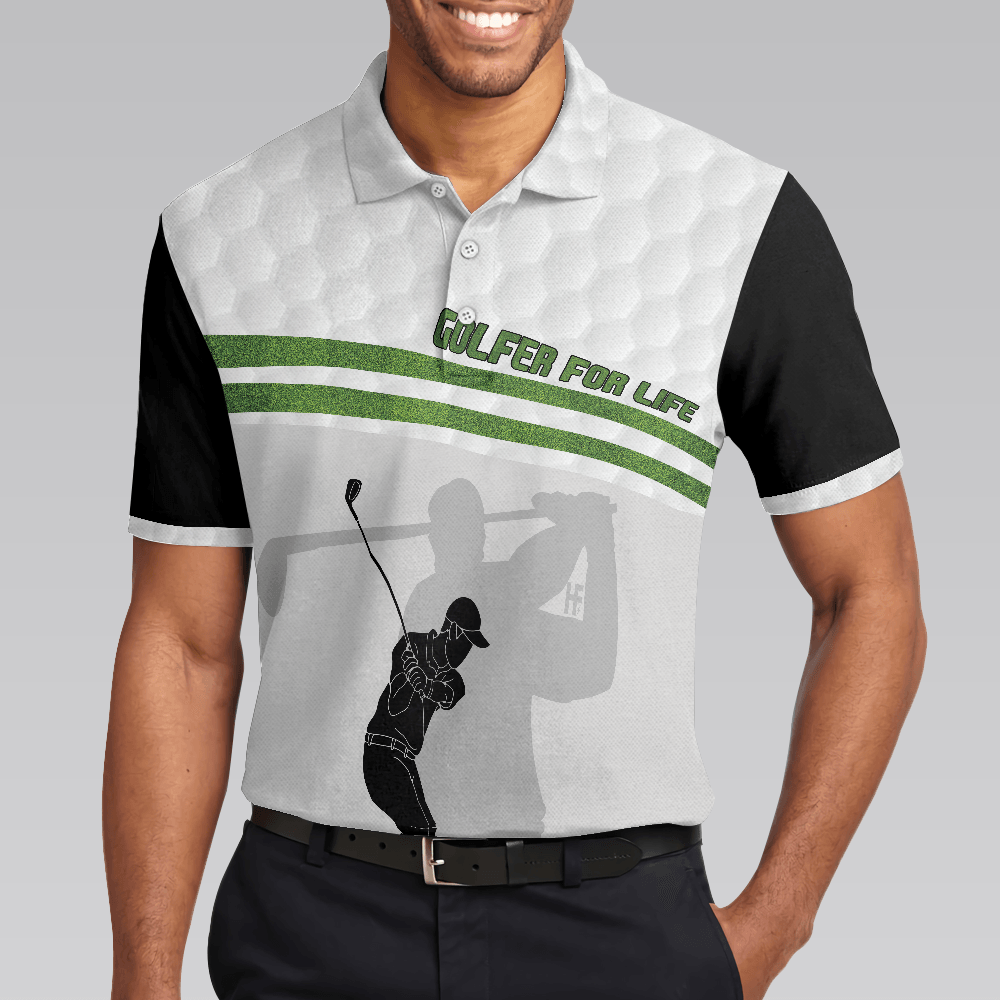 Men Golf Polo Shirt - Golfer For Life Golf Men Polo Shirt, Golf Swing Shirt For Male Golfers, Best Golf Shirt For Hot Weather, Best Gift For Golfers - Amzanimalsgift