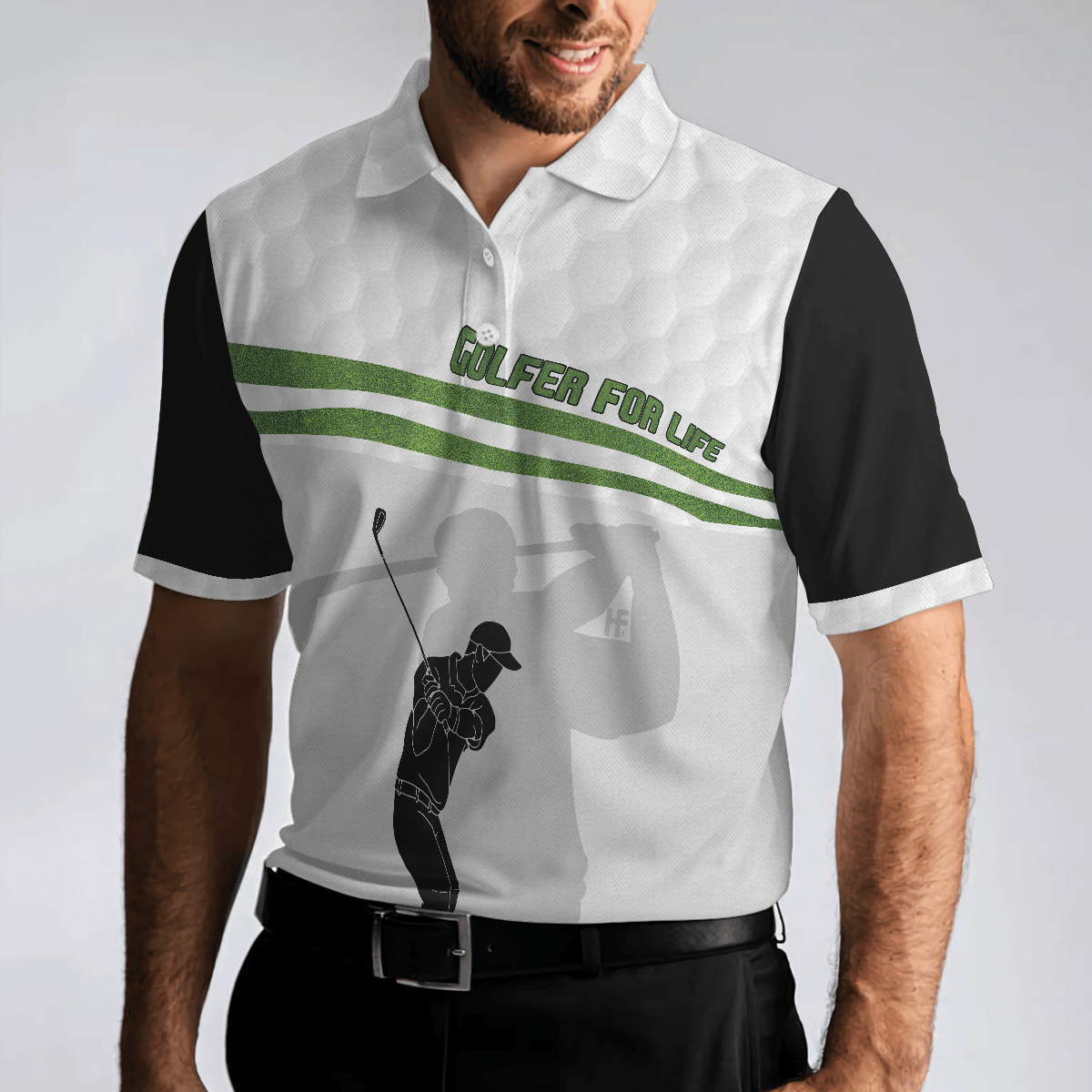 Men Golf Polo Shirt - Golfer For Life Golf Men Polo Shirt, Golf Swing Shirt For Male Golfers, Best Golf Shirt For Hot Weather, Best Gift For Golfers - Amzanimalsgift