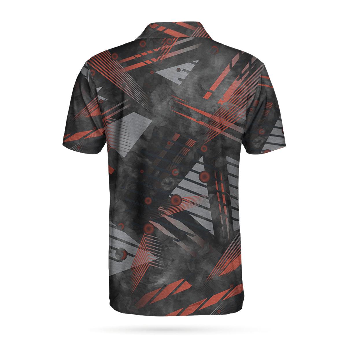 Men Golf Polo Shirt - Golfers On Art Pattern Men Polo Shirt, Smoke Digital Theme Polo Shirt, Best Golf Shirt For Men, Best Gift For Golfers - Amzanimalsgift