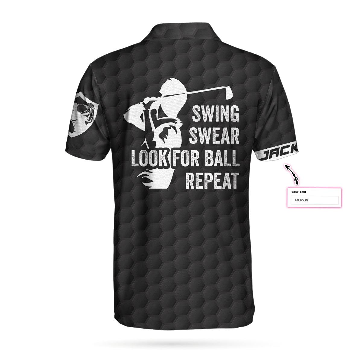 Men Golf Polo Shirt - Golfing Instructions Custom Men Polo Shirt, Personalized Black US Flag Polo Shirt, Cool Golf Shirt For Men, Golfers - Amzanimalsgift