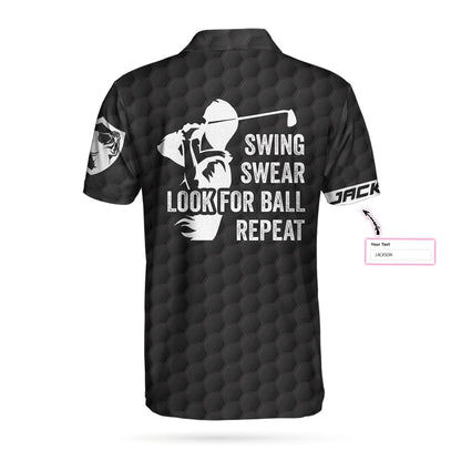 Men Golf Polo Shirt - Golfing Instructions Custom Men Polo Shirt, Personalized Black US Flag Polo Shirt, Cool Golf Shirt For Men, Golfers - Amzanimalsgift