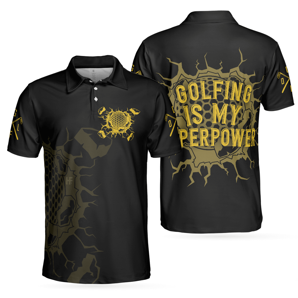 Men Golf Polo Shirt - Golfing Is My Superpower Golf Men Polo Shirt, Black Golf Club Shirt For Male Players, Cool Golf Gift For Men, Best Gift For Golfers - Amzanimalsgift