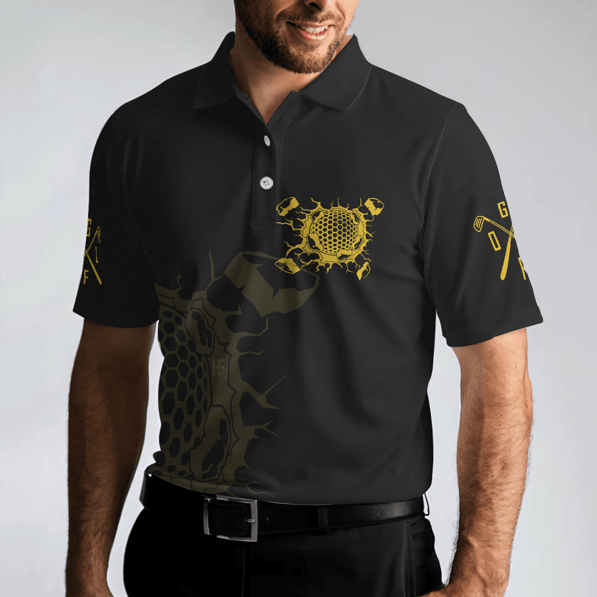 Men Golf Polo Shirt - Golfing Is My Superpower Golf Men Polo Shirt, Black Golf Club Shirt For Male Players, Cool Golf Gift For Men, Best Gift For Golfers - Amzanimalsgift