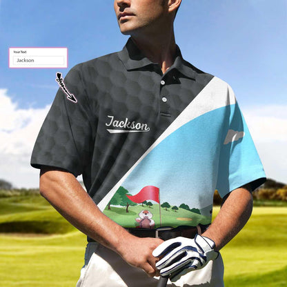 Men Golf Polo Shirt - Gopher My Mind Is On Golf Custom Men Polo Shirt, Personalized Golf Shirt For Men, Cool Gift For Golfers - Amzanimalsgift