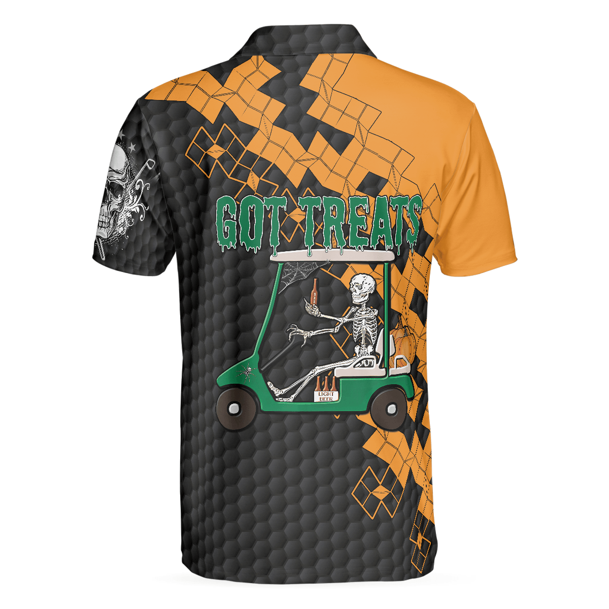 Men Golf Polo Shirt - Got Golf And Got Treat Skull , Halloween Men Golf Polo Shirt - Perfect Polo Shirt For Men, Golfers - Amzanimalsgift