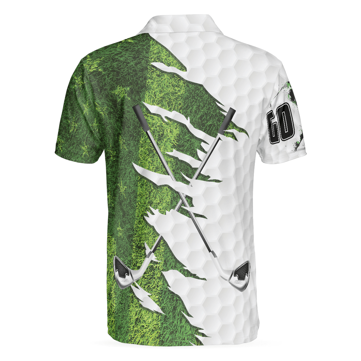 Men Golf Polo Shirt - Green American Flag Men Polo Shirt, Golf Ripped Clubs & Course American Golfer Polo Shirt, Patriotic Golf Shirt For Men - Amzanimalsgift