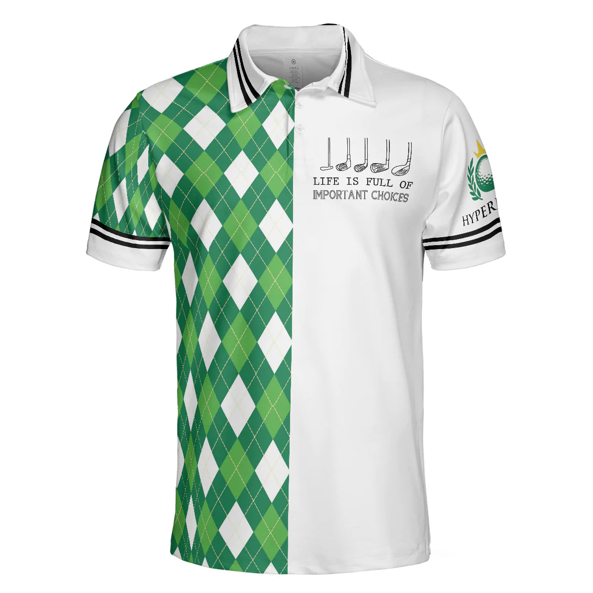 Men Golf Polo Shirt - Green Argyle Pattern Golf Men Polo Shirt, Life Is Full Of Important Choices Shirts For Male, Best Golf Shirts For Hot Weather - Amzanimalsgift