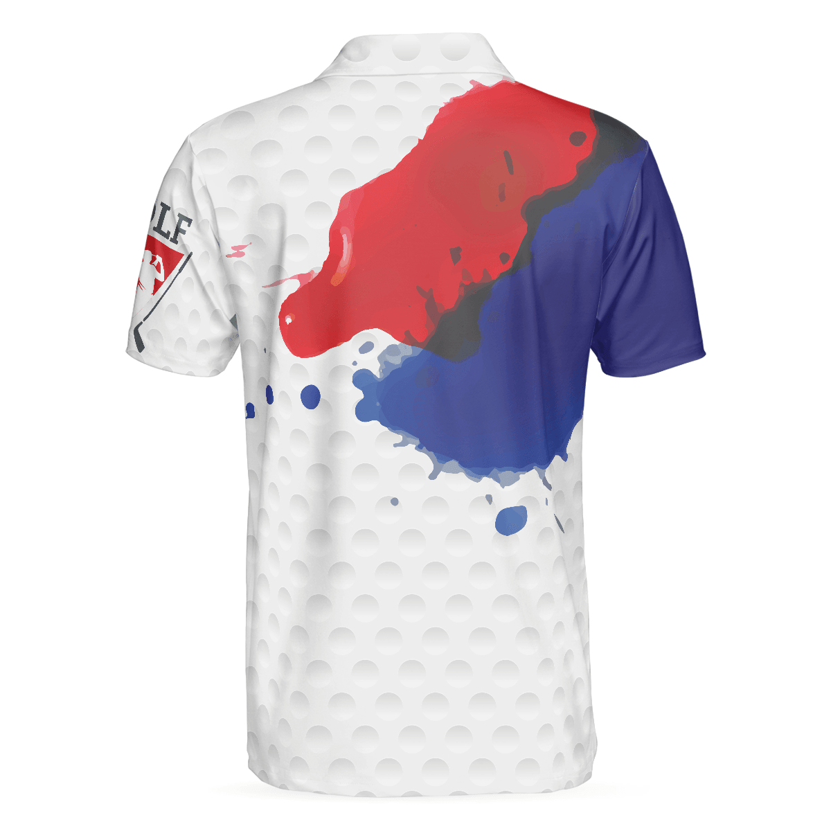 Men Golf Polo Shirt - Grunge Style American Flag Men Polo Shirt, Golf Pattern Wet Paint Polo Shirt, Patriotic Golf Shirt For Men - Amzanimalsgift