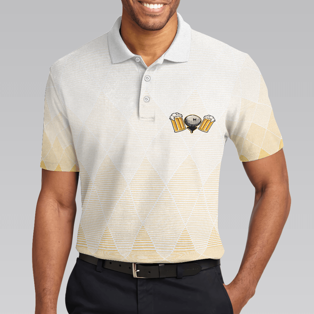 Men Golf Polo Shirt - I Drink I Drive And I Know Things Argyle Pattern Golf Polo Shirt, Golf Shirt For Beer Lovers, Best Gift For Men - Amzanimalsgift
