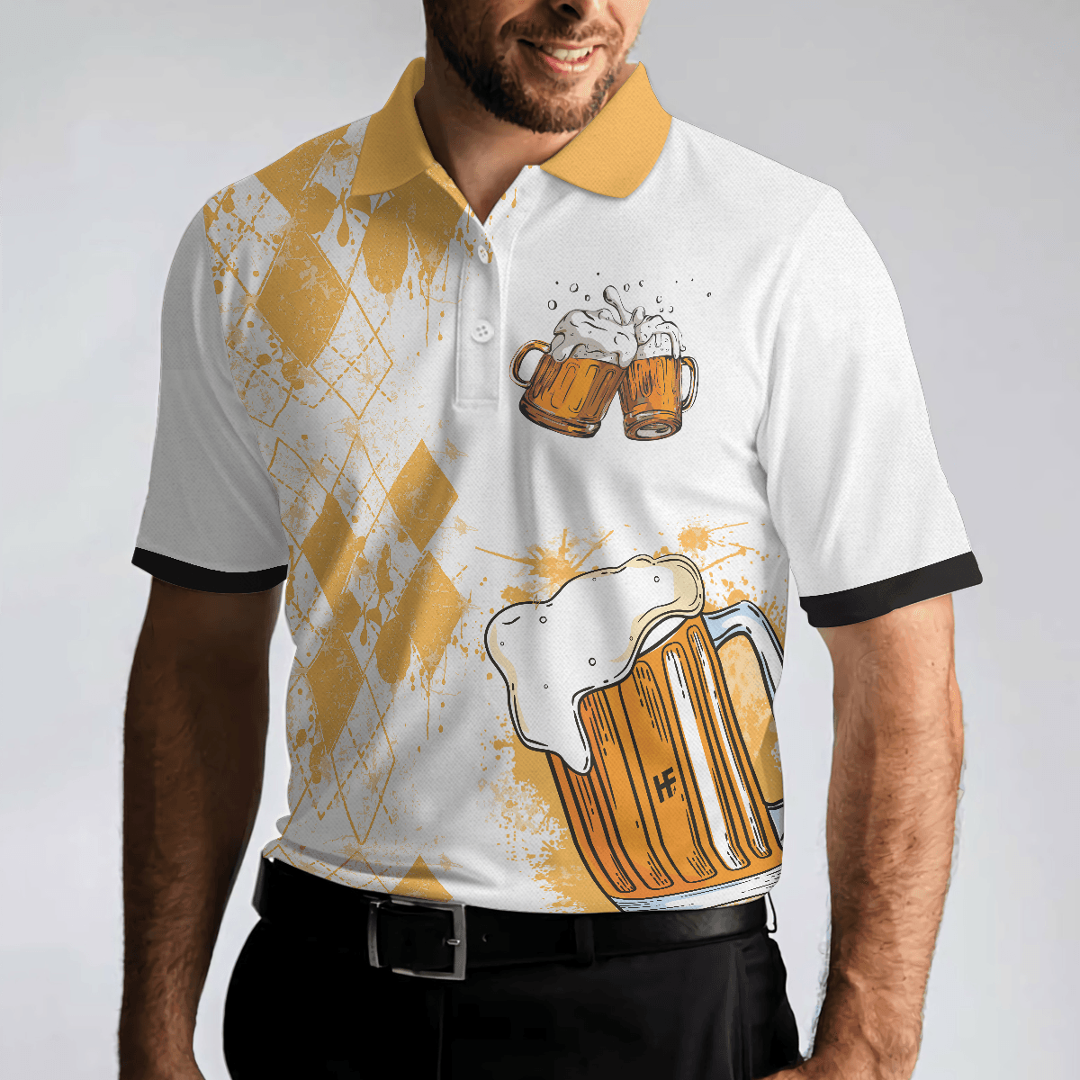 Men Golf Polo Shirt - I Got A Cold Beer On Every Hole Polo Shirt, Best Golf Shirt For Men, Golf Shirt For Beer Lovers - Amzanimalsgift