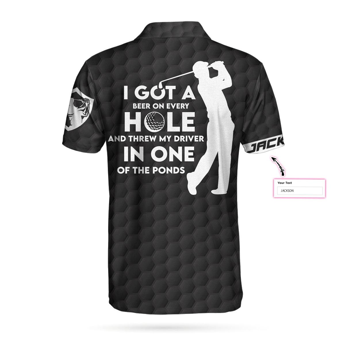 Men Golf Polo Shirt - I Got A Hole In One Custom Polo Shirt, Personalized Golf American Flag Polo Shirt, Cool Golf Shirt For Men - Amzanimalsgift