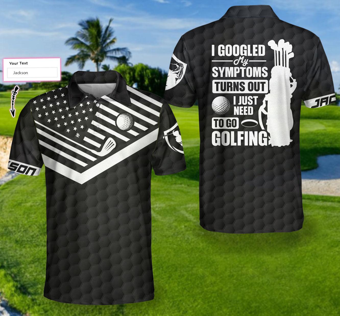 Men Golf Polo Shirt - I Just Need To Go Golfing Custom Polo Shirt, Personalized American Flag Polo Shirt, Cool Golf Shirt For Men, Golf Lover - Amzanimalsgift