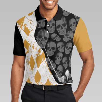Men Golf Polo Shirt - I Just Want To Drink Beer Play Golf And Take Naps Polo Shirt, Yellow Argyle Pattern Golfing Shirt For Men - Amzanimalsgift