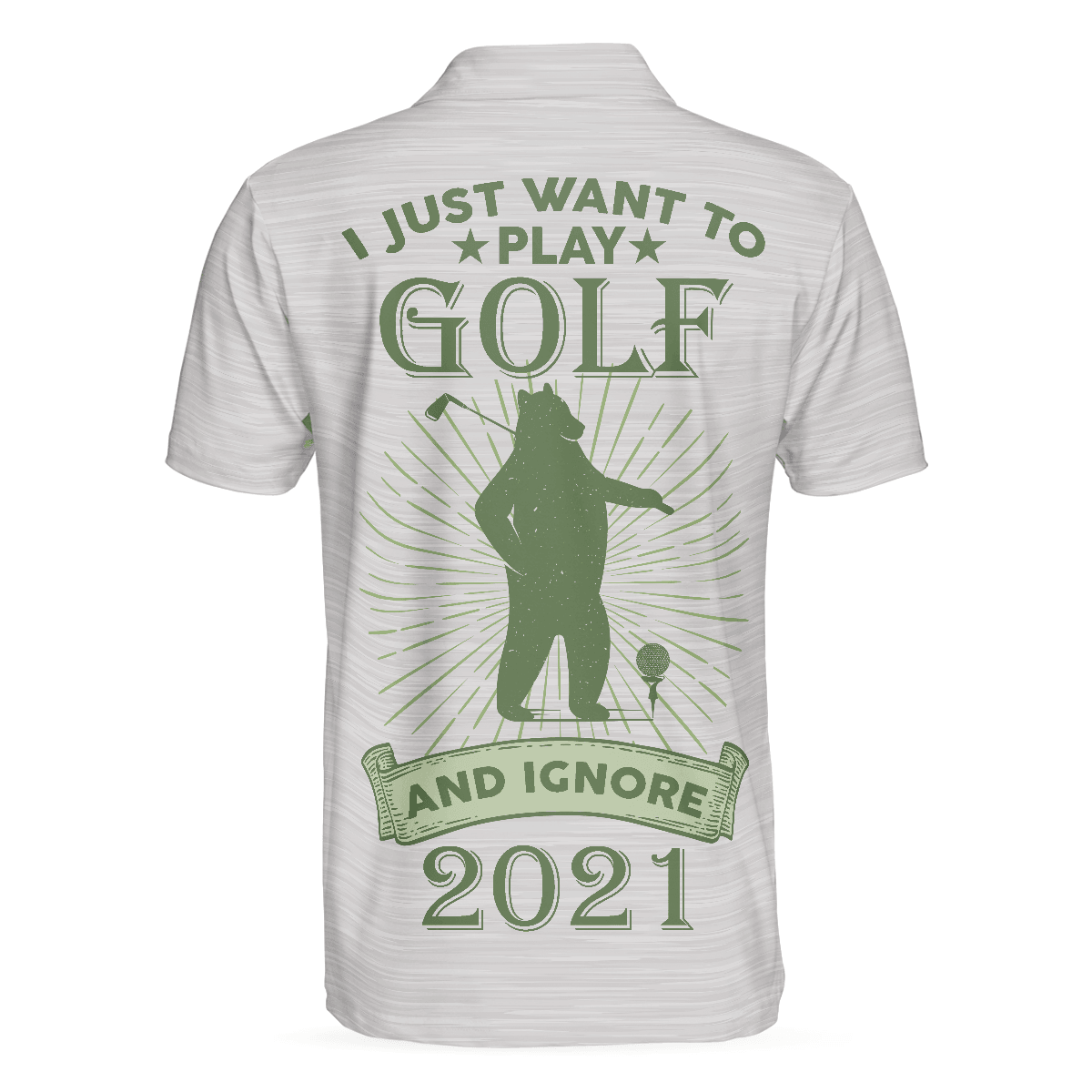 Men Golf Polo Shirt - I Just Want To Play Golf And Ignore Bear Golf Polo Shirt For Men, Custom Best Gift For Golfers - Amzanimalsgift