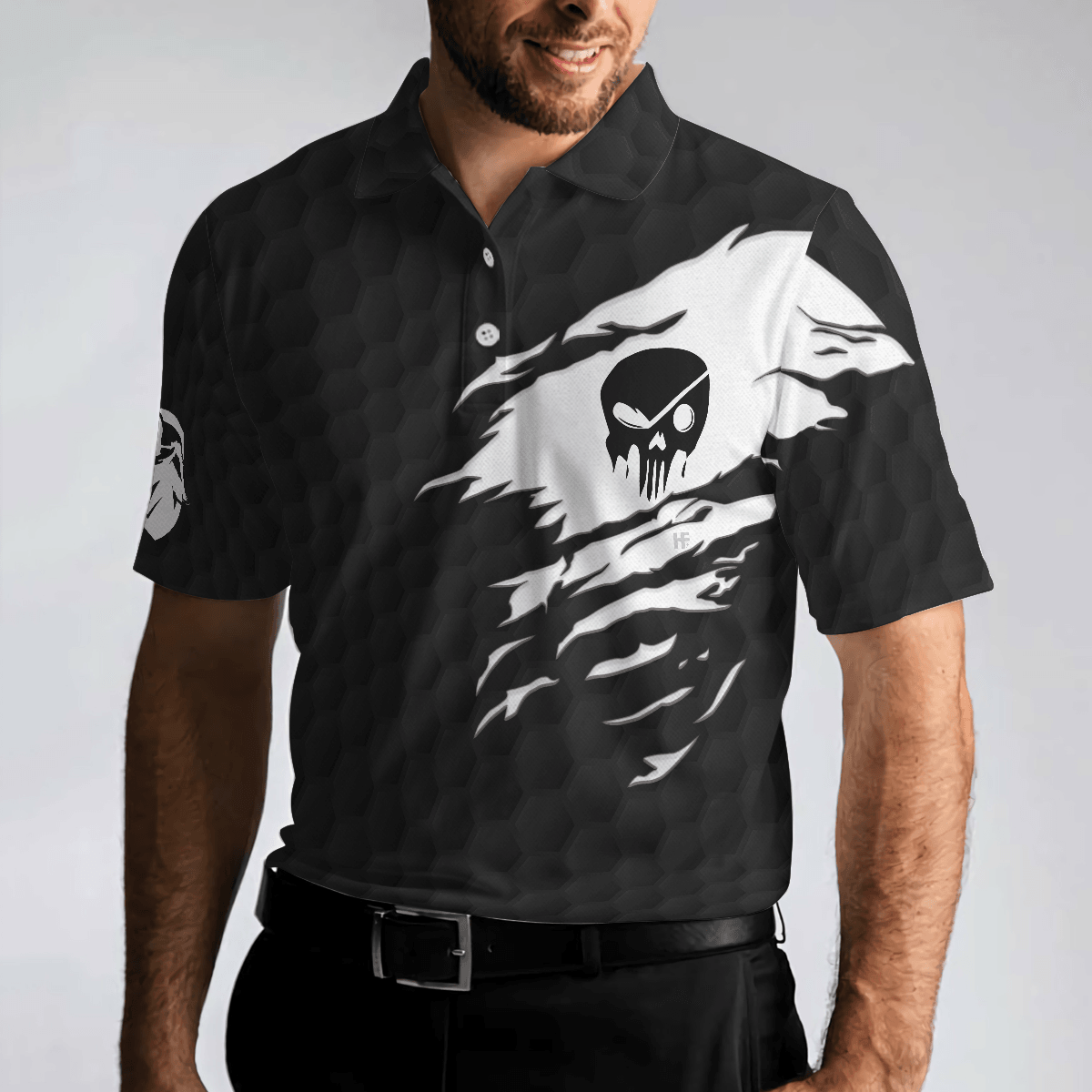 Men Golf Polo Shirt - I'm A Golf Pro Golf Polo Shirt, Black And White Skull Golf Shirt, Basic Golf Sayings Shirt For Men, Golfers - Amzanimalsgift