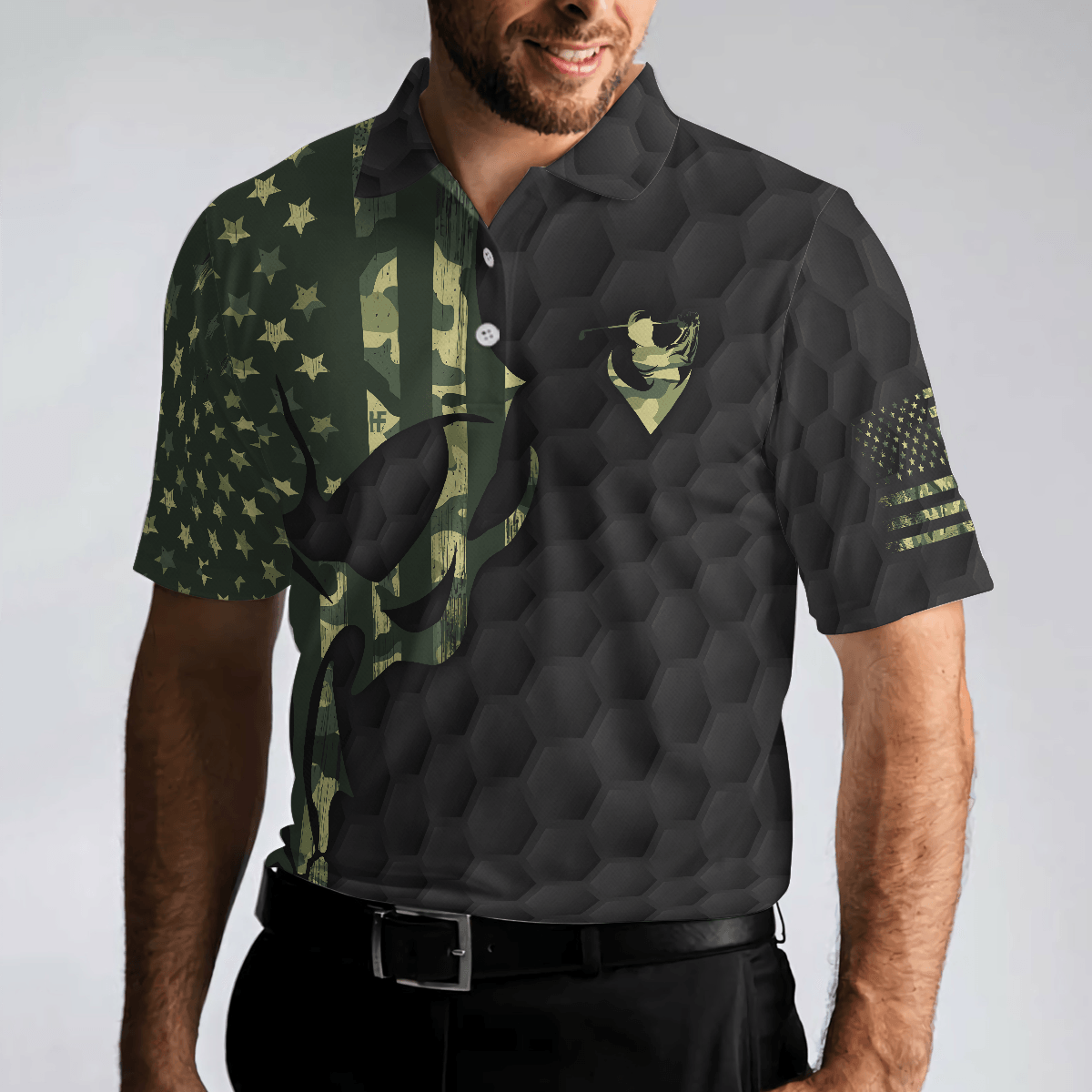 Men Golf Polo Shirt - I Only Play Golf On Days That End In "Y" Polo Shirt, Skull American Flag Golf Shirt For Men, Gift For Golfers - Amzanimalsgift