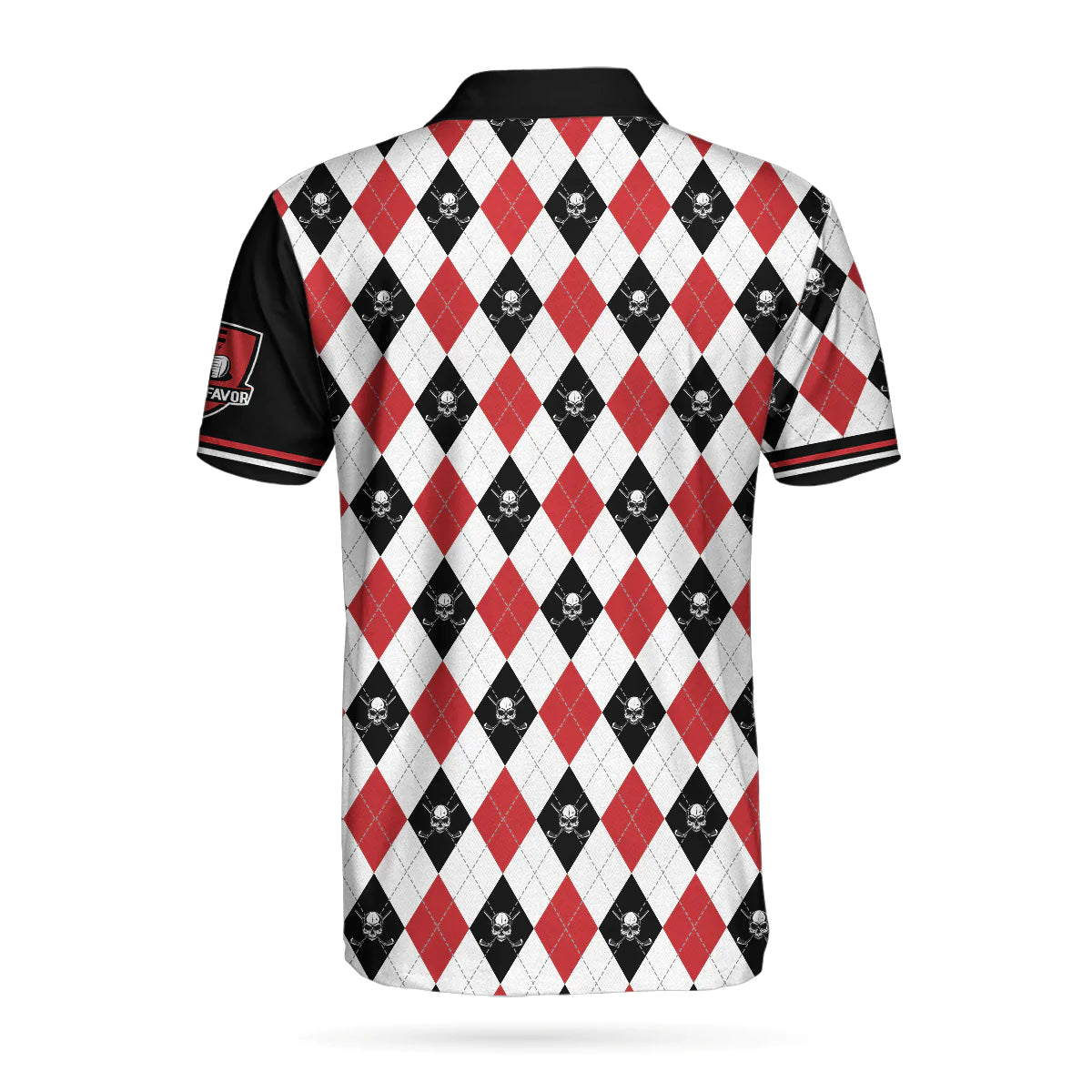 Men Golf Polo Shirt - It Takes A Lot Of Balls Red Black And White Pattern Men Polo Shirt, Argyle Pattern Skull Golf Shirt For Men, Golf Lover - Amzanimalsgift