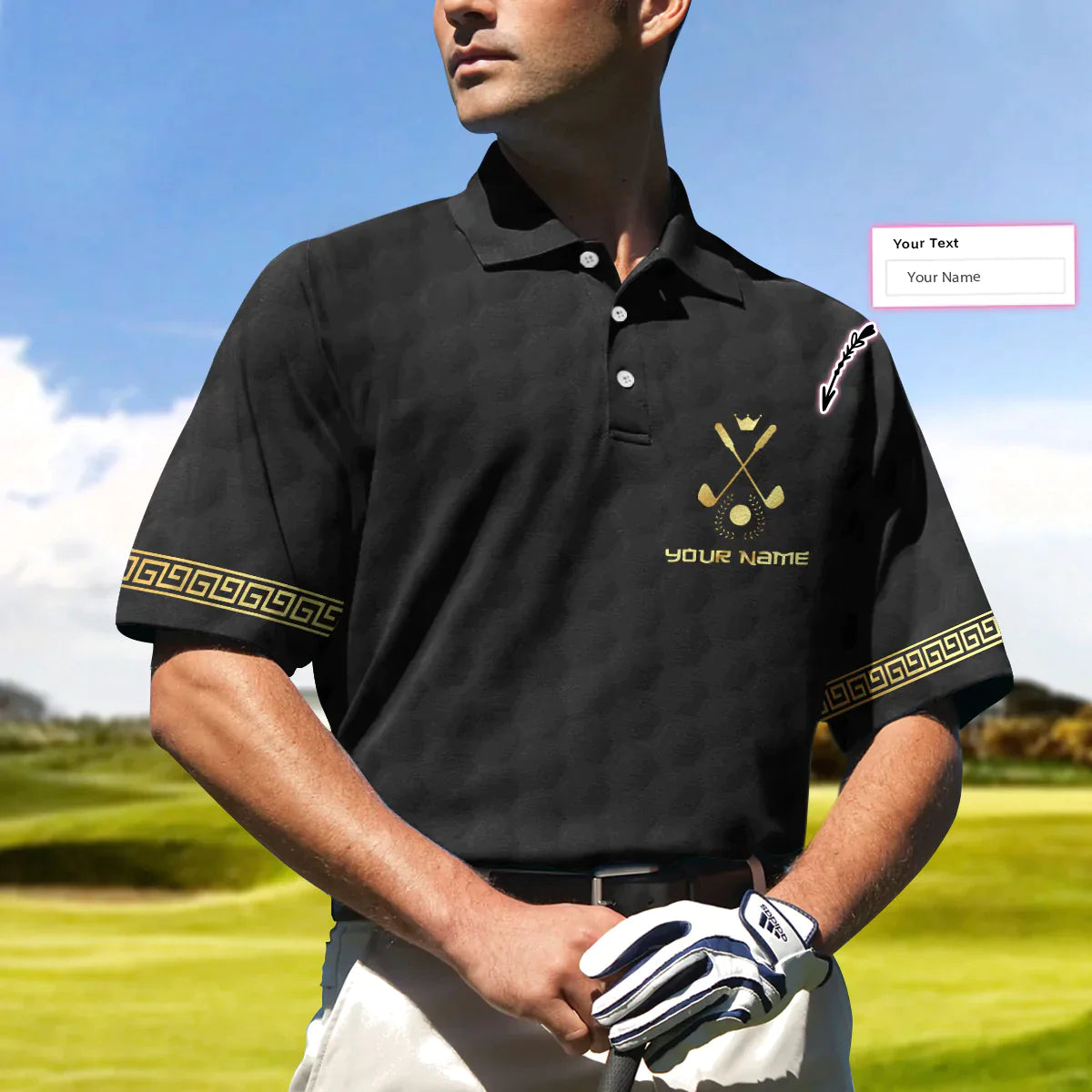 Men Golf Polo Shirt - King Of Golf Custom Polo Shirt, Personalized Black Golf Ball Pattern Ball Clubs Men Polo Shirt - Perfect Polo Shirt For Men, Golfers - Amzanimalsgift