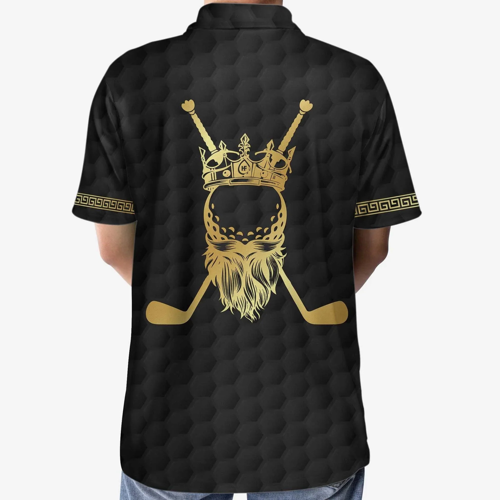 Men Golf Polo Shirt - King Of Golf Custom Polo Shirt, Personalized Black Golf Ball Pattern Ball Clubs Men Polo Shirt - Perfect Polo Shirt For Men, Golfers - Amzanimalsgift