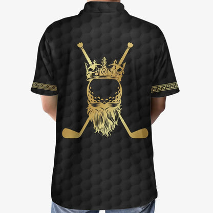 Men Golf Polo Shirt - King Of Golf Custom Polo Shirt, Personalized Black Golf Ball Pattern Ball Clubs Men Polo Shirt - Perfect Polo Shirt For Men, Golfers - Amzanimalsgift