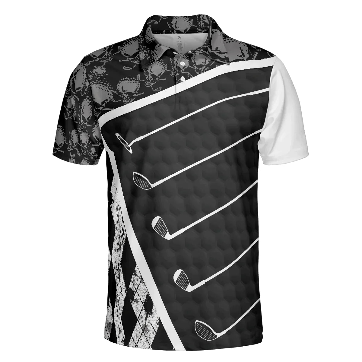 Men Golf Polo Shirt - Life Is Full Of Important Choices, Black And White Skull Men Golf Polo Shirt - Perfect Polo Shirt For Men, Golfers - Amzanimalsgift