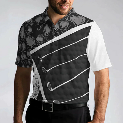 Men Golf Polo Shirt - Life Is Full Of Important Choices, Black And White Skull Men Golf Polo Shirt - Perfect Polo Shirt For Men, Golfers - Amzanimalsgift