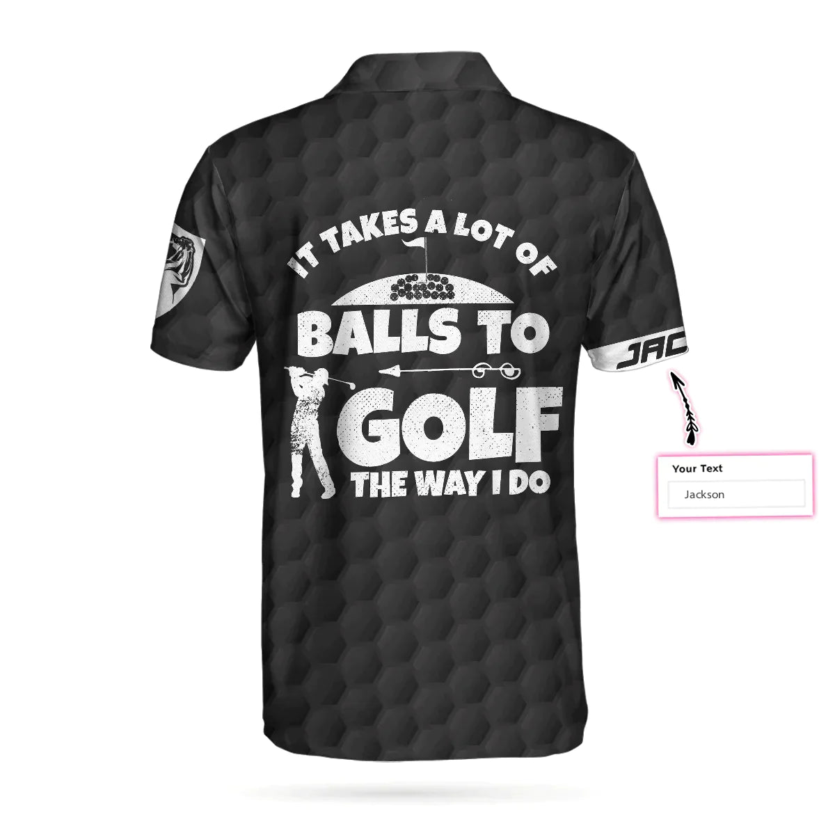 Men Golf Polo Shirt - Personalized American Flag Golf Polo Shirt, It Takes A Lot Of Balls To Golf Custom Polo Shirt For Men, Cool Gift For Male Golfers - Amzanimalsgift