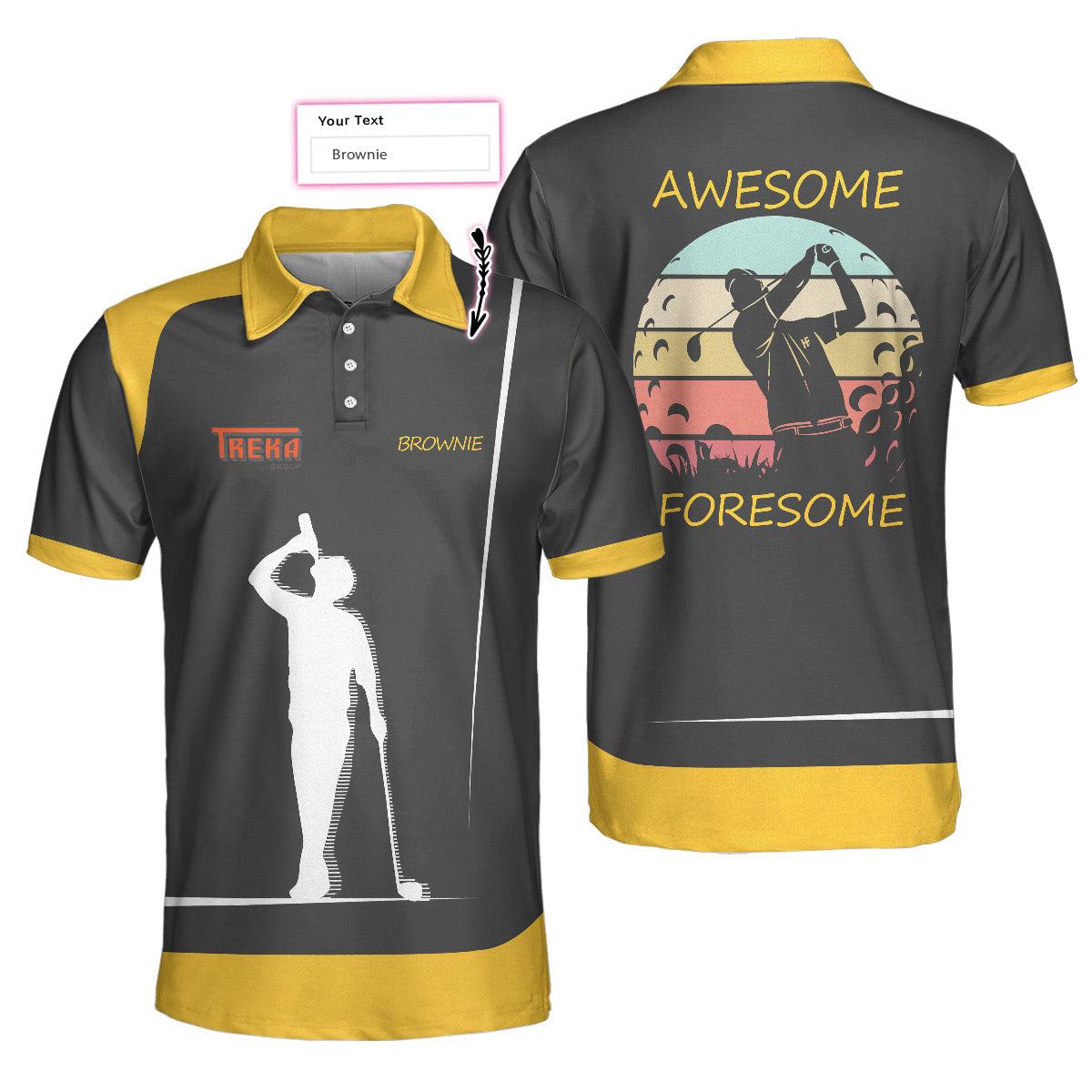 Men Golf Polo Shirt - Personalized Awesome Foresome ,The Longest Day Custom Polo Shirt, Best Gift For Men, Polo Shirt Gift For Men Golfers - Amzanimalsgift