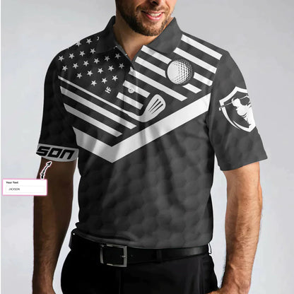 Men Golf Polo Shirt - Personalized Black American Flag Golf Men Polo Shirt, I'm A Golf Pro Custom Polo Shirt, Cool Gift For Golfers - Amzanimalsgift