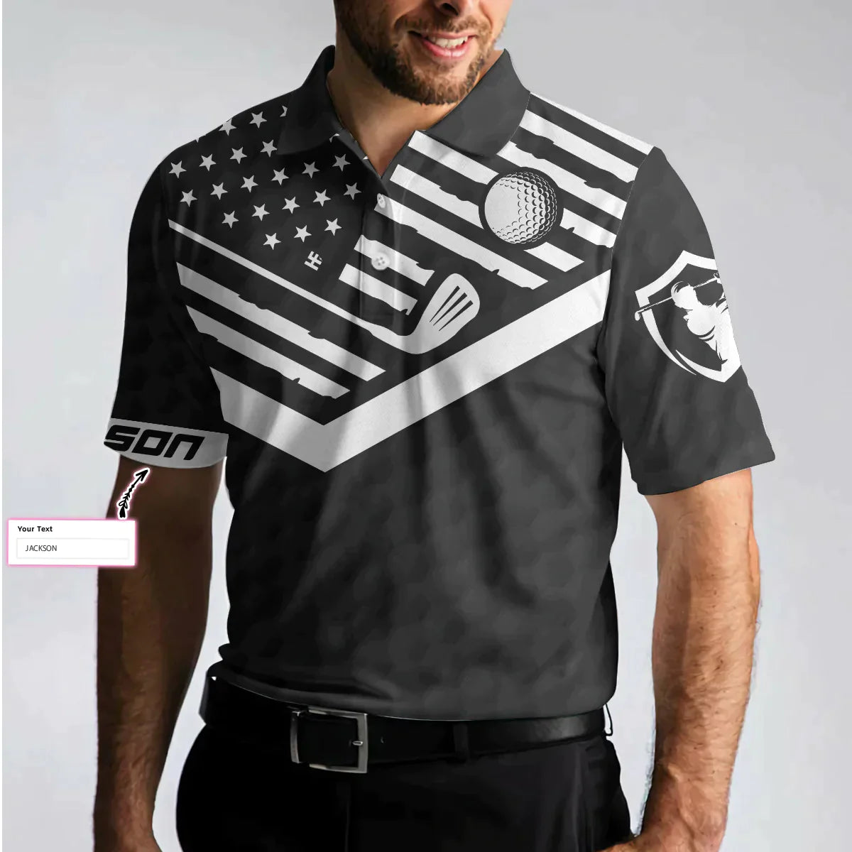 Men Golf Polo Shirt - Personalized Black Golf Pattern US Flag Men Polo Shirt, Life Is Full Of Important Choices New Custom Polo Shirt For Men - Amzanimalsgift
