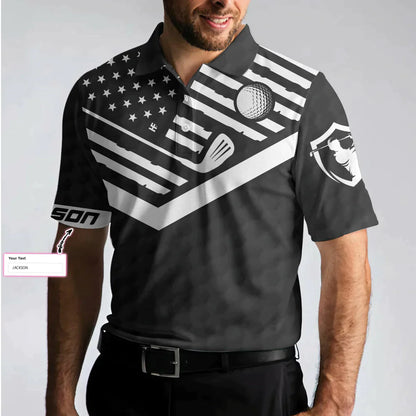 Men Golf Polo Shirt - Personalized Black Golf Pattern US Flag Men Polo Shirt, Life Is Full Of Important Choices New Custom Polo Shirt For Men - Amzanimalsgift