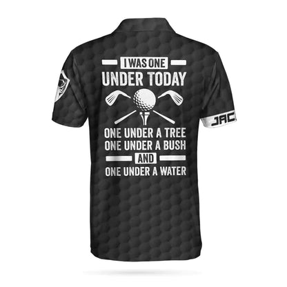 Men Golf Polo Shirt - Personalized Golf American Flag Golf Men Polo Shirt, I Was One Under Today Custom Shirt For Male, Gift For Golfers - Amzanimalsgift