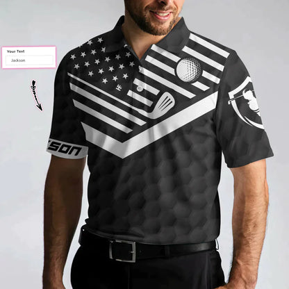 Men Golf Polo Shirt - Personalized Golf American Flag Golf Men Polo Shirt, I Was One Under Today Custom Shirt For Male, Gift For Golfers - Amzanimalsgift
