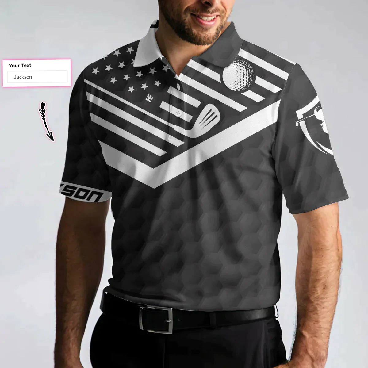 Men Golf Polo Shirt - Personalized Golf American Flag Golf Polo Shirt, I'd Tap That Golf Custom Shirt For Men, Gift Idea For Male Player - Amzanimalsgift