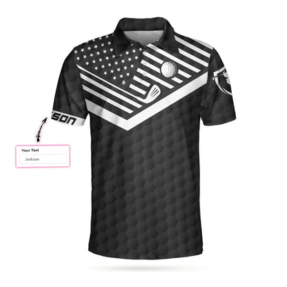 Men Golf Polo Shirt - Personalized Golf American Flag Golf Polo Shirt, I'd Tap That Golf Custom Shirt For Men, Gift Idea For Male Player - Amzanimalsgift