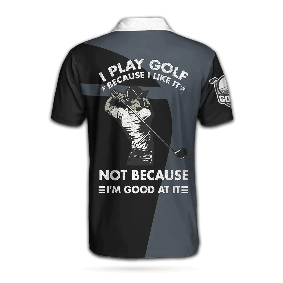 Men Golf Polo Shirt - Personalized Golf Men Polo Shirt, I Play Golf Because I Love It Shirt For Men Custom Polo Shirt For Men, Gift For Male Golfers - Amzanimalsgift