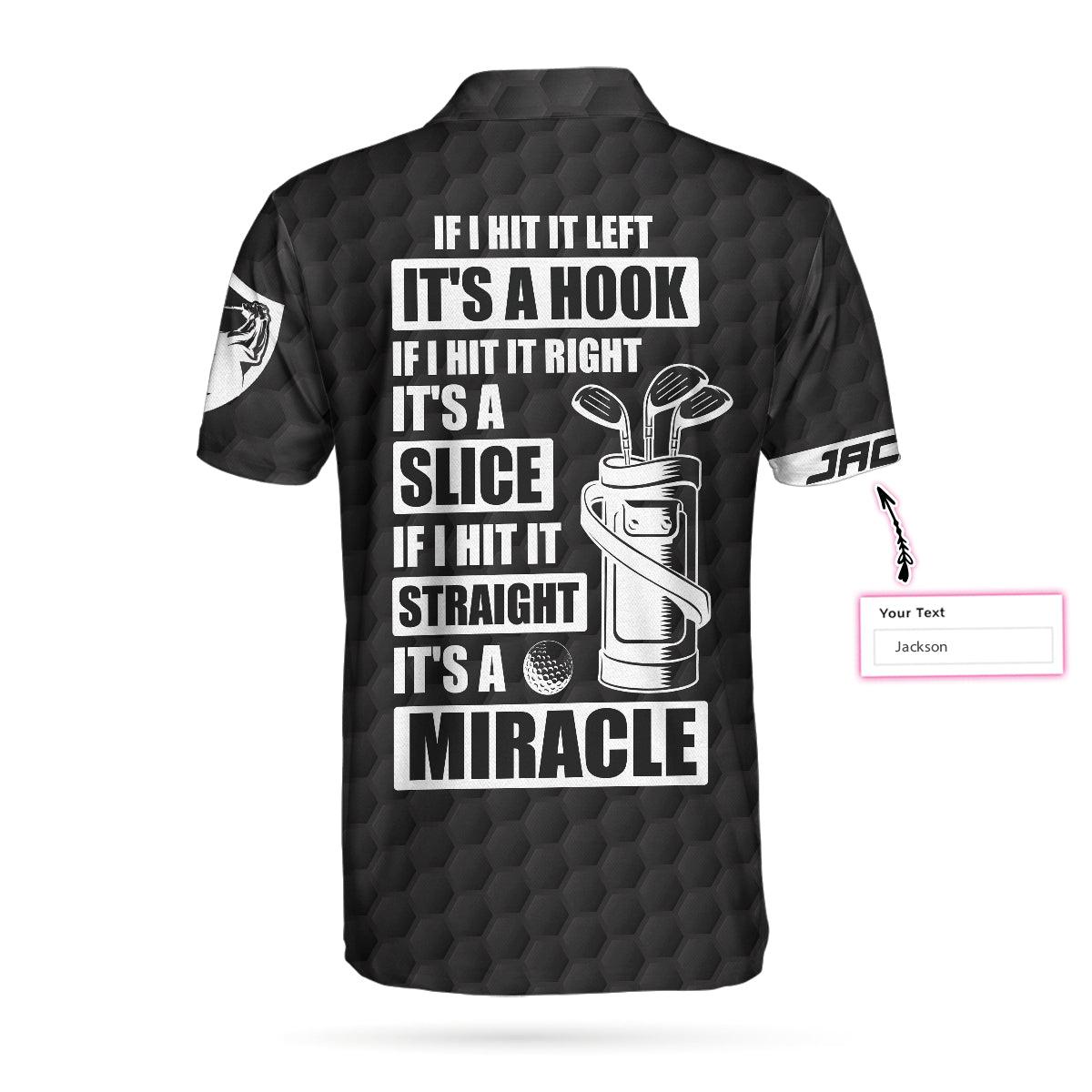 Men Golf Polo Shirt - Personalized Golf Men Polo Shirt, If It Hit Left Black American Flag Men Golf Polo Shirt - Perfect Polo Shirt For Men, Golfers - Amzanimalsgift