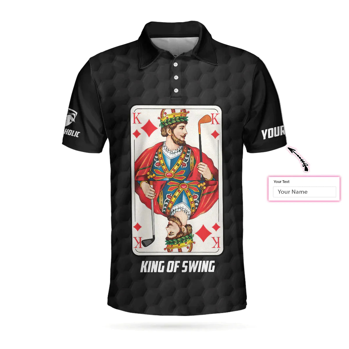 Men Golf Polo Shirt - Personalized Golfing King Card Men Polo Shirt, King Of Swing Golf Custom Polo Shirt, Best Golf Shirt For Men, Golfers - Amzanimalsgift