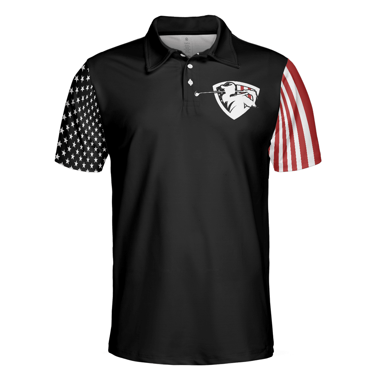 Men Golf Polo Shirt - Proud American Golf Polo Shirt, Dark Theme American Flag Polo Shirt, Patriotic Golf Shirt For Men, Golfers - Amzanimalsgift