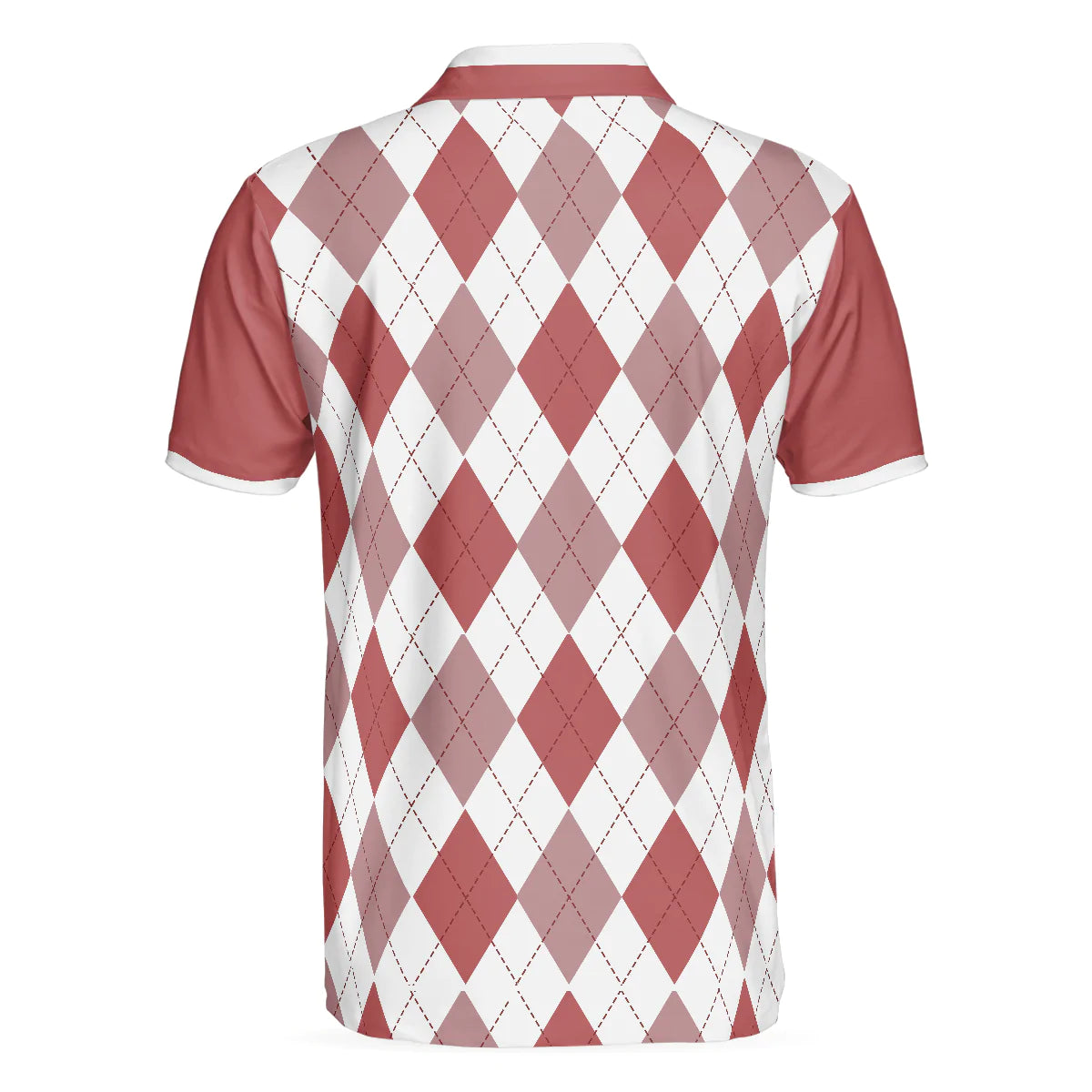 Men Golf Polo Shirt - Red Argyle Pattern Skeleton Golfer Men Polo Shirt, King Of The Golf Course Golf Polo Shirt, Best Golf Shirt For Male - Amzanimalsgift
