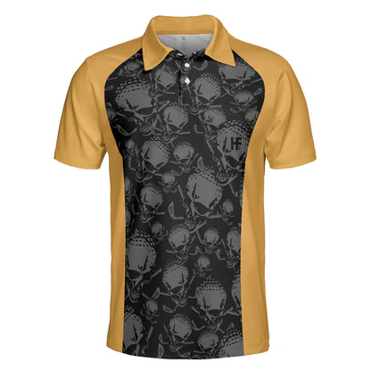 Men Golf Polo Shirt - Rules Of Golf Men Polo Shirt, Black And Orange Golfing Shirt With Sayings, Cool Golf Gift For Men, Golfers - Amzanimalsgift