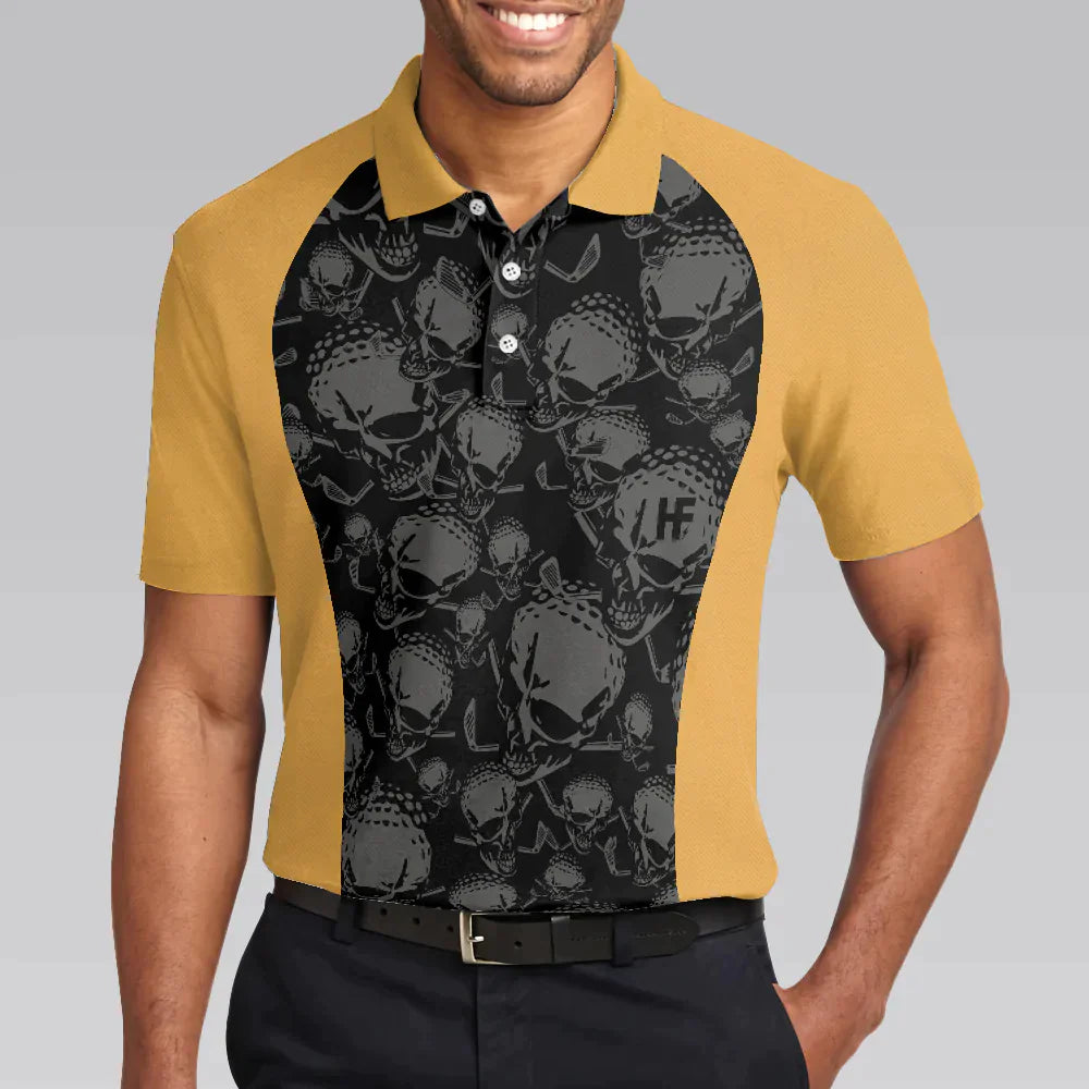 Men Golf Polo Shirt - Rules Of Golf Men Polo Shirt, Black And Orange Golfing Shirt With Sayings, Cool Golf Gift For Men, Golfers - Amzanimalsgift