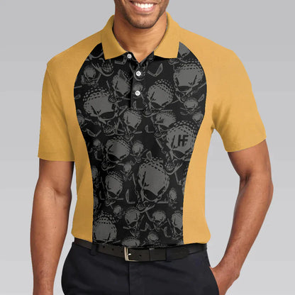 Men Golf Polo Shirt - Rules Of Golf Men Polo Shirt, Black And Orange Golfing Shirt With Sayings, Cool Golf Gift For Men, Golfers - Amzanimalsgift