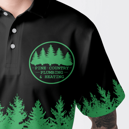 Men Golf Polo Shirt - Stupid Tree Funny Definition Polo Shirt, Black And Green Pine Forest Polo Shirt For Men - Perfect Gift For Men, Golfers - Amzanimalsgift